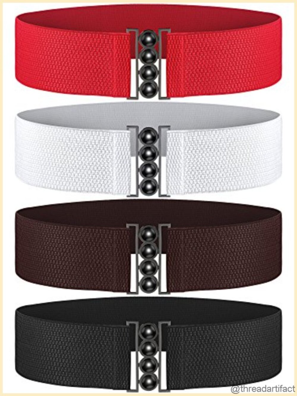Women Wide Elastic Stretch Cinch Waist Belt Set Hook Closure Vintage Style